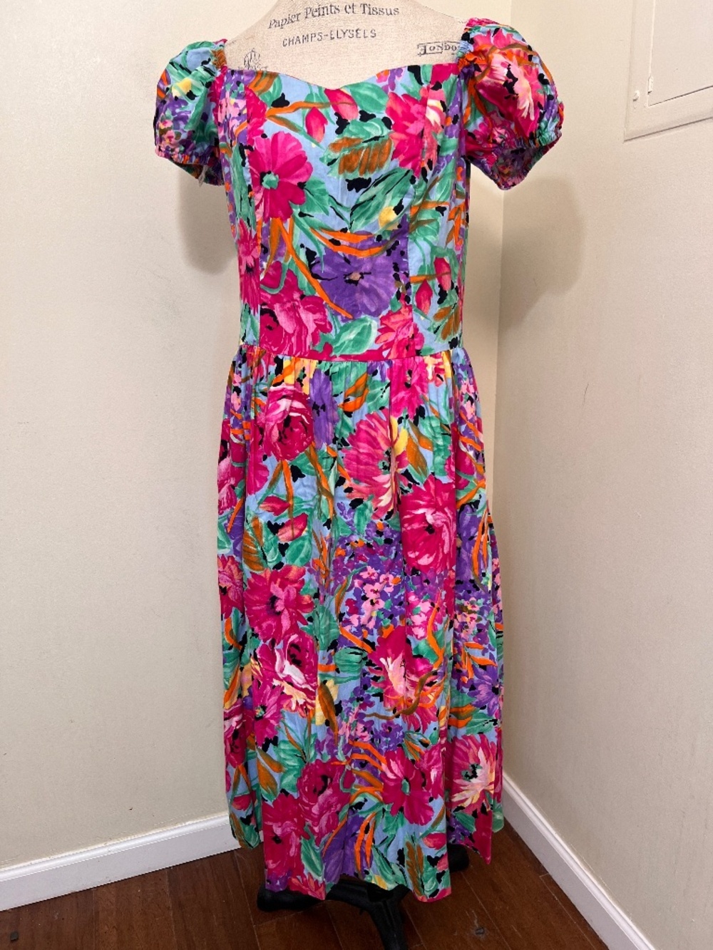 Vintage 80s Floral Print Dress | Jean Leslie Size 18T
